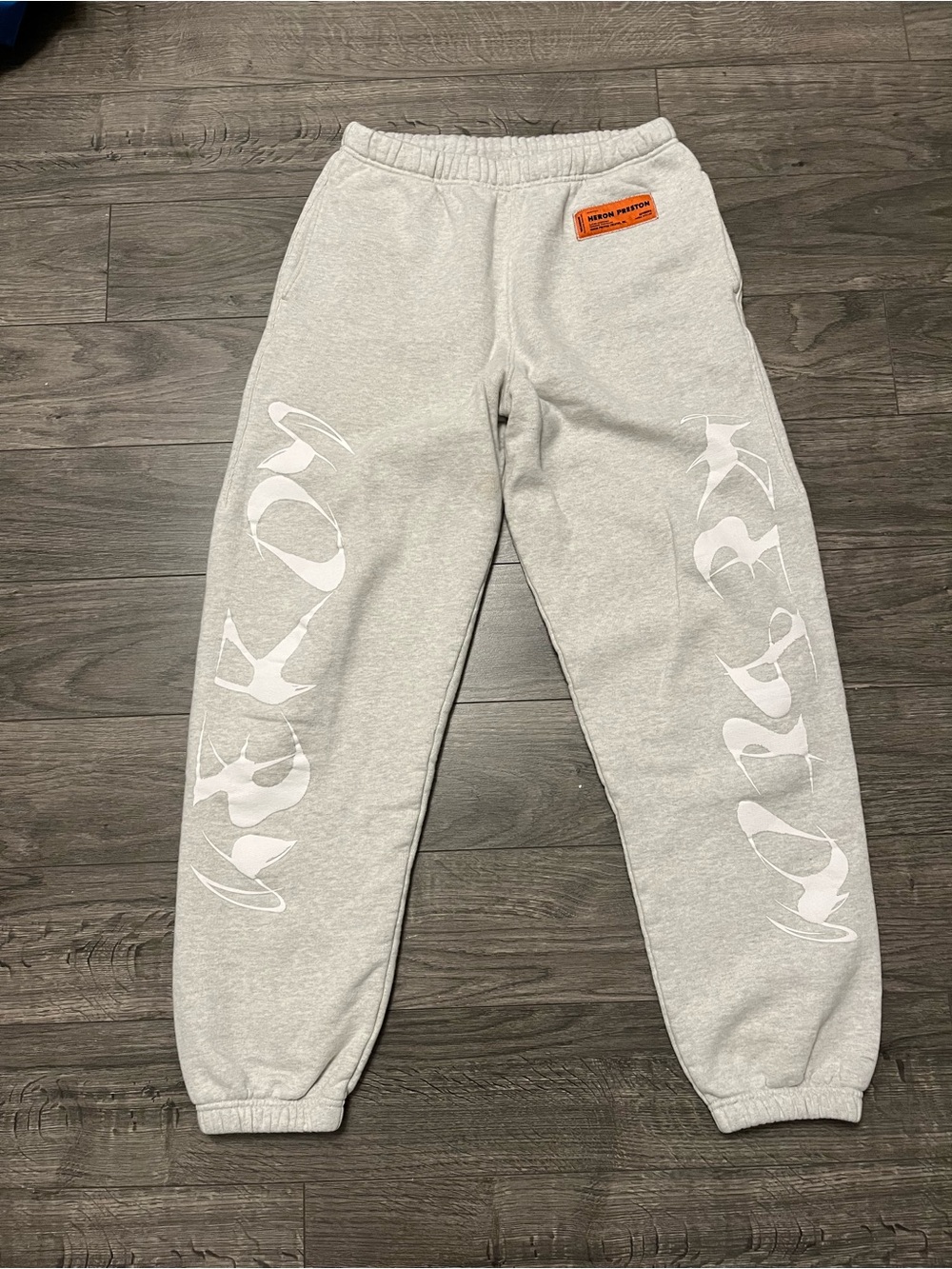 Heron Preston HP brush Cotton Light Gray Sweatpants joggers